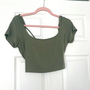 Victoria Secret green cropped shirt